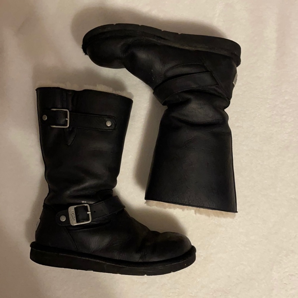 Ugg leather buckle boots